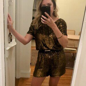 J.Crew Collection Gold Sequin Romper